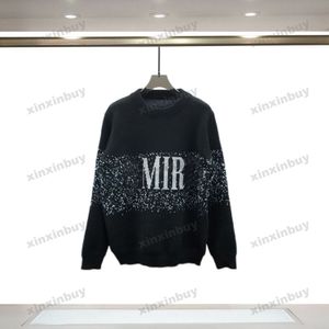 xinxinbuy Men women designer Sweatshirt Hoodie Gradient Starry Sky Jacquard Letter sweater purple black blue green M-2XL