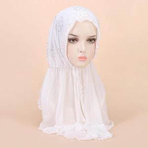 Ethnic Clothing Pure White Drill Simple Ladies' Turban Pattern Bottoming Cap Set Head Convenient Beanie Temperament Elegant