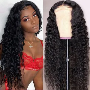 Curly Lace Front Human Hair Wigs T Part Lace Frontal Wigs for Women Human Hair Remy Brazilian Glueless Water Deep Wave