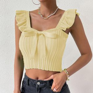 Women's T Shirts Peplum Small Flying Sleeve Bow Crop Shirt Slim Top Vest And Corset