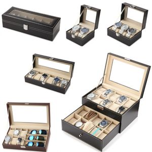 Jewelry Boxes 2023 PU Leather Watch Box Display Case Holder Black Storage Organizer for Men Women Gift 230628