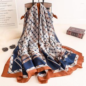 Scarves 2023 Women Scarf Summer Silk Shawls Lady Wraps Soft Pashimina Female Echarpe Designer Beach Stole Bandana