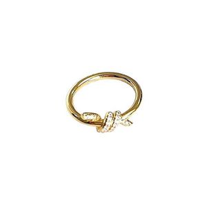 Designer Knot knot ring female sterling silver 18k rose gold inlaid fashion ins light luxury trend winding twist 89TO
