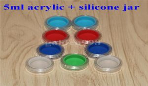 Acrylic silicon container 5ml wax concentrate silicone containers nonstick dab bho oil jars tool storage jar holder vape3548991