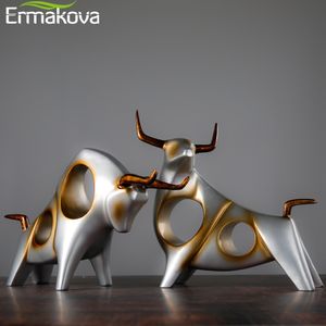 Oggetti decorativi Figurine ERMAKOVA Bovino Statua Bue Home Decor Soggiorno Toro Scultura Vino Mobile TV Ornamento Artigianato Astratto Animale Figurine 230629