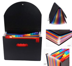 Strips Expanding A4 for File Holder Office Supplies Plastic Rainbows Organizer A4 Letter Size Portable Documents Holder Desk Storage