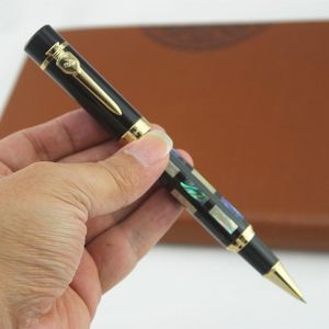 Ручки Jinhao 650 роскошные роличные ручки ручка розовая деревянная бочка черная шапка золотая карта Ballpoint Pen Roller Baller Pens для бесплатной доставки подарка