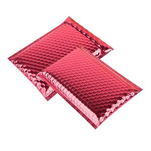 Mailers 100pcs 4 tamanhos Bubble Mailer Red Aluminium Film Bubble Envelope