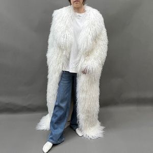 2023 женские роскошные монгольские шубы из овечьего меха, зимние толстые теплые пальто из натурального меха, пушистая верхняя одежда из овечьего меха