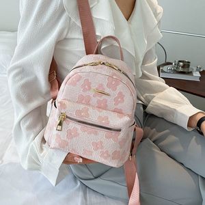 School Bags PU Leather Shoulder Mini Small Backpack MultiFunction Ladies Phone Pouch Pack Flower Print Bag for Women 230629