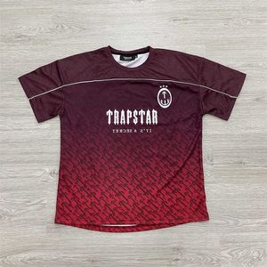 Camisa de t-shirt masculina de grife Trapstar Camisa de futebol casual de verão Hip Hop Streetwear Versão alta Roupa esportiva manga curta Lv6a