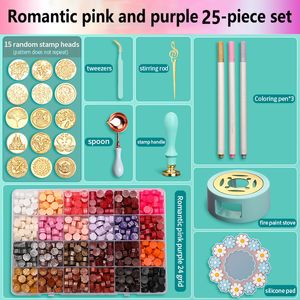 Stamps Wax Seal Stamps Kit Wedding Invitation Decorative Sealing Wax Set Stamping Plates Melt Craft Supplies 230628