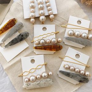 Hair Clips Korean Pearl HairPin Clip Set For Women Fashion Acrylic Barrettes Gift Pin Accessories Wedding Jewelry Hairgrip