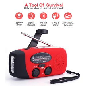 Radio Solar Hand Crank Radio Dynamo med telefonladdare Power Bank AM/FM/NOAA Mini Vädermottagare utomhus ficklampan Emergency Tool