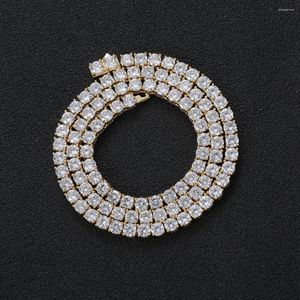 Correntes EYIKA Hip Hop 3mm 4mm 5mm Bling Iced Out CZ Tênis Colar Corrente 1 Linha Strass Zircão Gargantilha Para Homens Rock Rapper Jóias