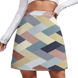 Etekler Toprak Tonları Ve Maviler Geometri IB Mini Etek Kısa Kadın Giyim Kadın Giyim Trendi 2023