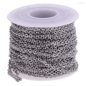 Chains 1 Roll Flat Round Stainless Steel Cable Chain DIY Craft Findings Supplies 12 Meters Jewelry Supply