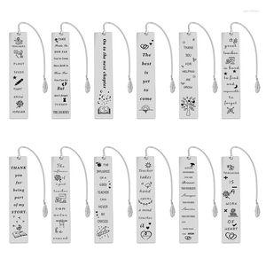 Teacher's Day Gift Metal Leaf Pendant Bookmark Student Teacher Lettering Creative Reading Learning Office Supplies