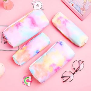 Kawaii Pencil Case Stationery Trousse Scolaire For Girls Rainbow Bags School Supplies Glitter Pen