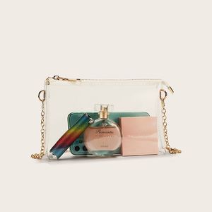 Clear Purse for Women Transparent Phone Bags Fashion jelly Crossbody Bag with Zipper Closure