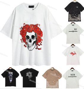 디자이너 Amaris Men Tshirt Limited Edition 커플 Tees Street Wear 패션 브랜드 셔츠 Splash-ink 편지 인쇄 Amirs 짧은 슬리브 캐주얼 느슨한 남자 Tee Crewneck A9