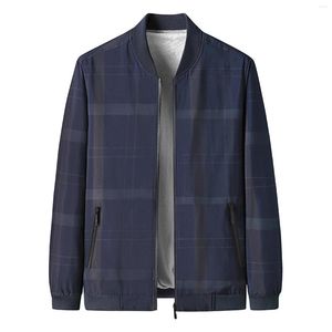 Jaktjackor Mäns Vintersportflygjacka utomhus blixtlås Cardigan Stand Collar med fickor Plaid plus sammetrockar