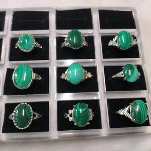 Cluster Rings 1pcs/lot Natural Malachite Ring Adjustable Size Delicate Pattern Unique Blue Green Hollow Out Classical Noble Multiple Styles