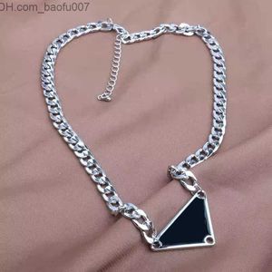 Pendant Necklaces Designer silver color mens necklace women triangle letters love trendy punk men enamel cool street womens pendants necklaces Z230629