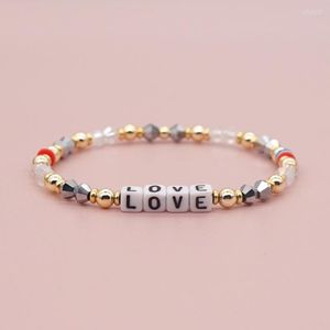 Strand Go2Boho Crystal Love Letter Bracelet Jewelry For Women Gift High Quality Gold Color Beads Pulseras Mujer