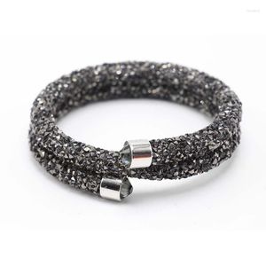 Pulseira de cristal multicamadas com lantejoulas pulseira moda círculo strass joias de luxo pulseiras charme beacelets presente para mulheres