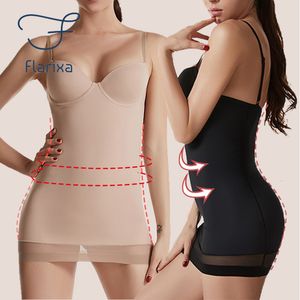 Modelador de cintura Flarixa Trainer feminino Espartilho Modelador de corpo Saia Hip Lift Sem costura Anágua Roupa íntima emagrecedora 230628