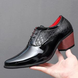 Boots Weh Elevator Shoes for Men Height Increasing Shoes Wedding Shoe Leather Pointed Toe Highheel Men Party Shoes Hair Stylist Shoes