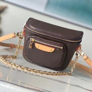 Tasarımcı Mini Crossbody Çanta Buzağı Mini Bumbag 17cm Lüks Omuz Çantası Yüksek Taklit Zincir Çantası Kutu ZL241