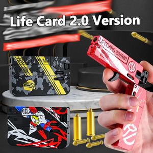 2023 Ny ankomst Life Car Alloy Soft Bullet Gun Folding Children's Tide Spela Metal Card Gun Boy Toy