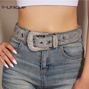 Outros acessórios de moda Goth Shinning para mulheres Cinturas de couro PU Jeans Y2K Meninas Senhoras Moda Feminina Alça Punk 230627