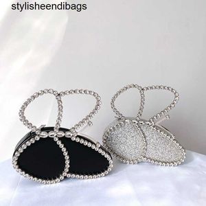 Totes New Butterfly Sequin Evening Clutch Bags For Wedding Party Women Chic Metal Handle Crystal Rhinestone Purses And Handbags Desig stylisheendibags