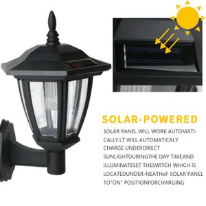 Wall Mount Palace Lantern Solar Patio Light Dusk to Dawn for Garden Front Door Garage Security Corridor