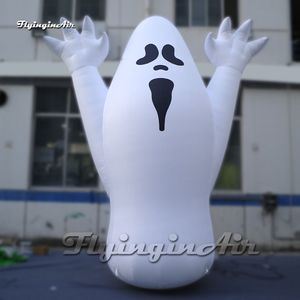 Personaggio dei cartoni animati di Halloween del grande pallone fantasma bianco gonfiabile spaventoso con la luce del LED per la decorazione dell'iarda