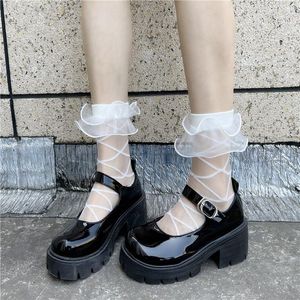 Calzini da donna Lolita Nero Bianco Dolce a rete in pizzo traspirante Simpatiche calze a rete da ragazza da donna Reti a rete scavate