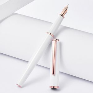 Pens Hongdian 920 Black Metal Fountain Pen Extra Fine / Fine Nib 0.4/0.5mm Rose Gold / Silver Clip Elegant Business Office Gift Pen