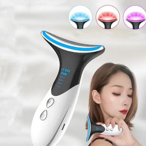 Ansiktsvårdsenheter EMS Anti Wrinkle Neck Lyft och dra åt massager Electric Microcourrent Wrinkle Remover Pon Face Lifting Beauty Device 230629