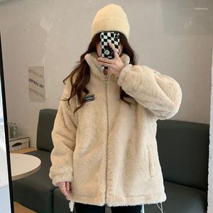 Women's Trench Coats 2023 Autumn And Winter Korean Version Loose Wild Plush Padded Jacket Thick Warm Cotton Ins Tide