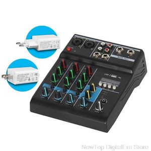 Mixer Professional Audio Mixer 4 Canali Bluetoothcomptible Sound Misceing Console per karaoke ju27 20 dropship