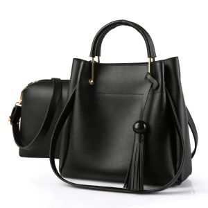 Bolsa feminina bolsa fashion bolsa feminina bolsa de couro bolsa de ombro bolsa mensageiro bolsa preta