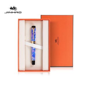 Pens luxury Jinhao 100 Fountain Pen Century Pink Acrylic Spin Gold Elegante INK Pen Business Office Supplies