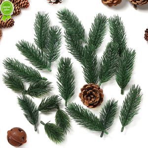 Nya 10st Pine Branches Artificial Fake Plant Artificial Flower Branch Christmas Party Decoration Diy Accessories Bouquet Presentlåda