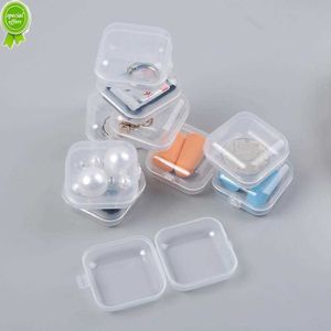 10PCS Mini Transparent Storage Box Plastic Jewelry Small Storage Box Earrings Rings Collecting Case Rectangle Storage Container