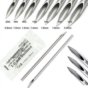 Navelklockknapp ringer 100pieces Sterile Tribeveled Grade Steel Body Piercing Needle Tattoo Needles For Nipple Ear Nose Lip 230628