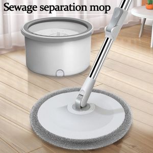 Mops Clean Water Sewage Separation Mop With Bucket Microfiber Lazy No HandWashing Floor Floating Household Cleaning Tools 230629
