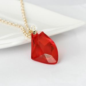 Pendant Necklaces Love Heart Mother Red Magic Stone Necklace Movie Hero Character Logo Blessing Friends And Family Gift Jewelry